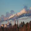 Smokestacks and clouds